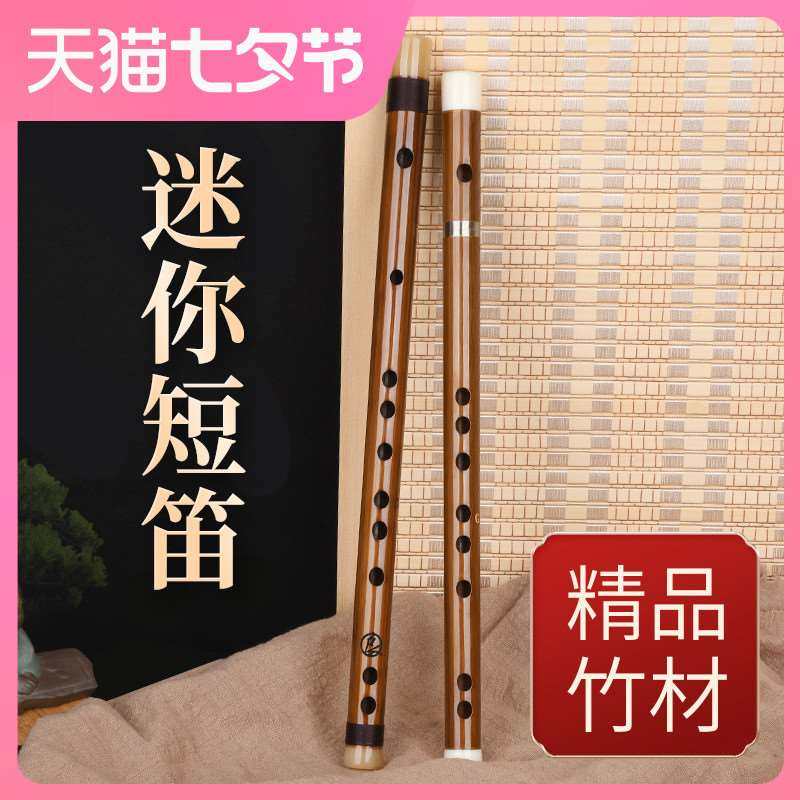 无膜孔竹笛短笛子随身便携式小乐器gf调初学专业演奏横笛古风自学