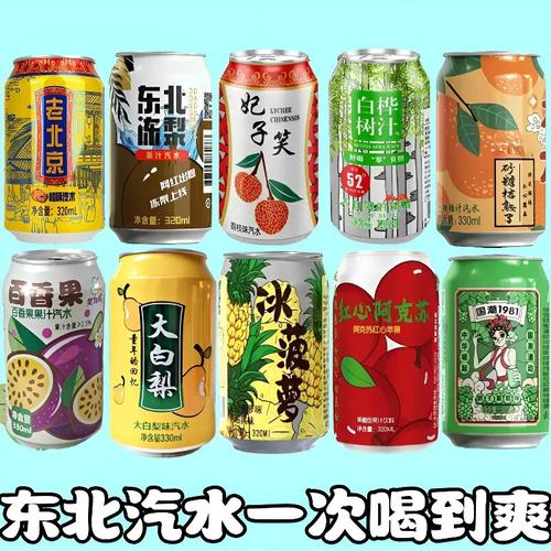葡萄菠萝荔枝冻梨味苹果醋桔子橙子白桦树大白梨百香果味汽水饮料