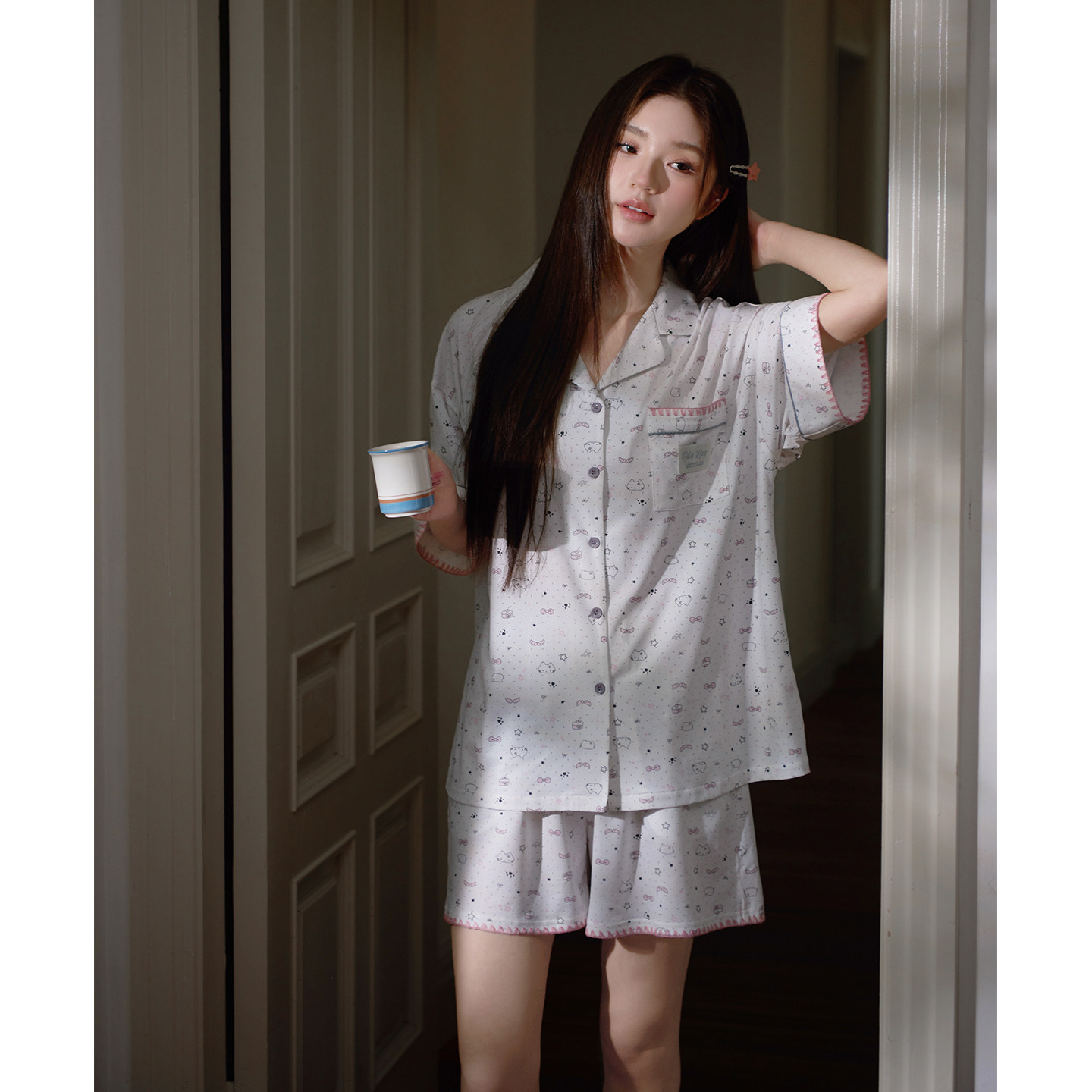 思莉太太冰凉天丝棉睡衣女款夏季短袖短裤甜美可爱少女夏天家居服
