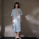 思莉太太凉感纯棉睡裙女夏季 可外穿宽松睡衣家居裙子 短袖 2025新款