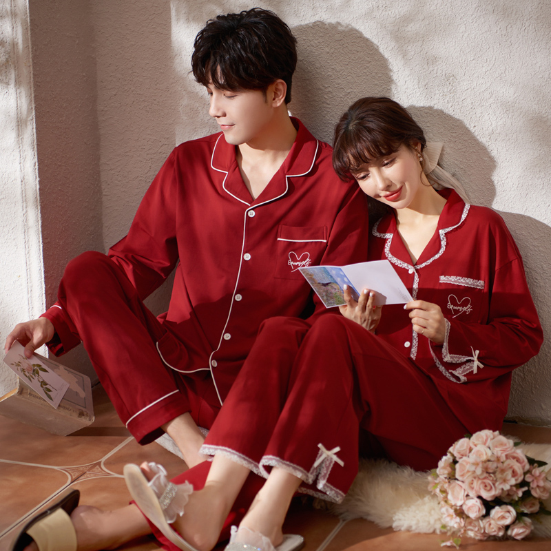 思莉太太情侣棉结婚睡衣