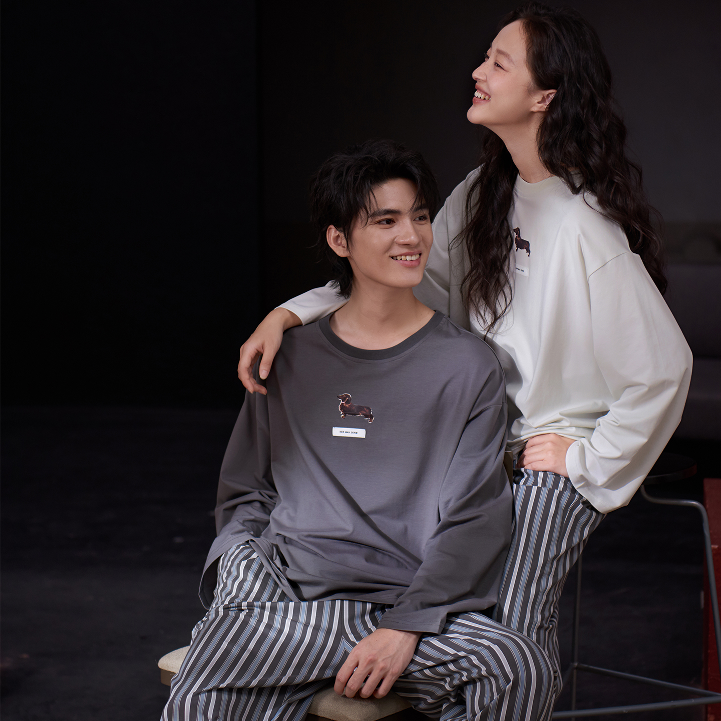 思莉太太男女款纯棉可外穿家居服