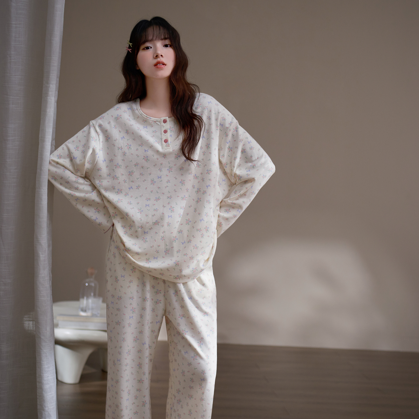 思莉太太小碎花田园少女感睡衣