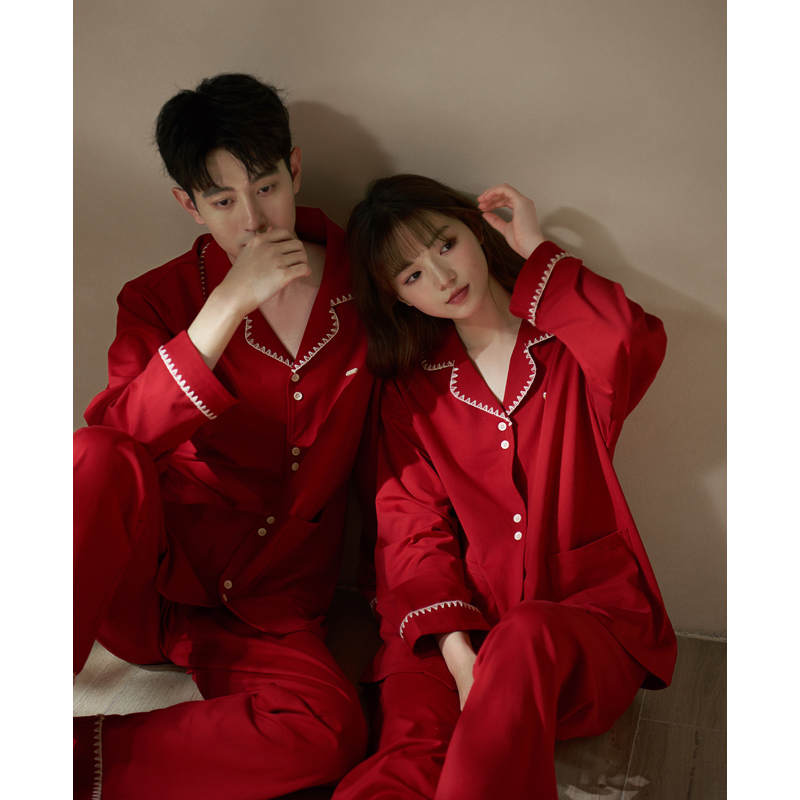 思莉太太情侣纯棉结婚新婚睡衣