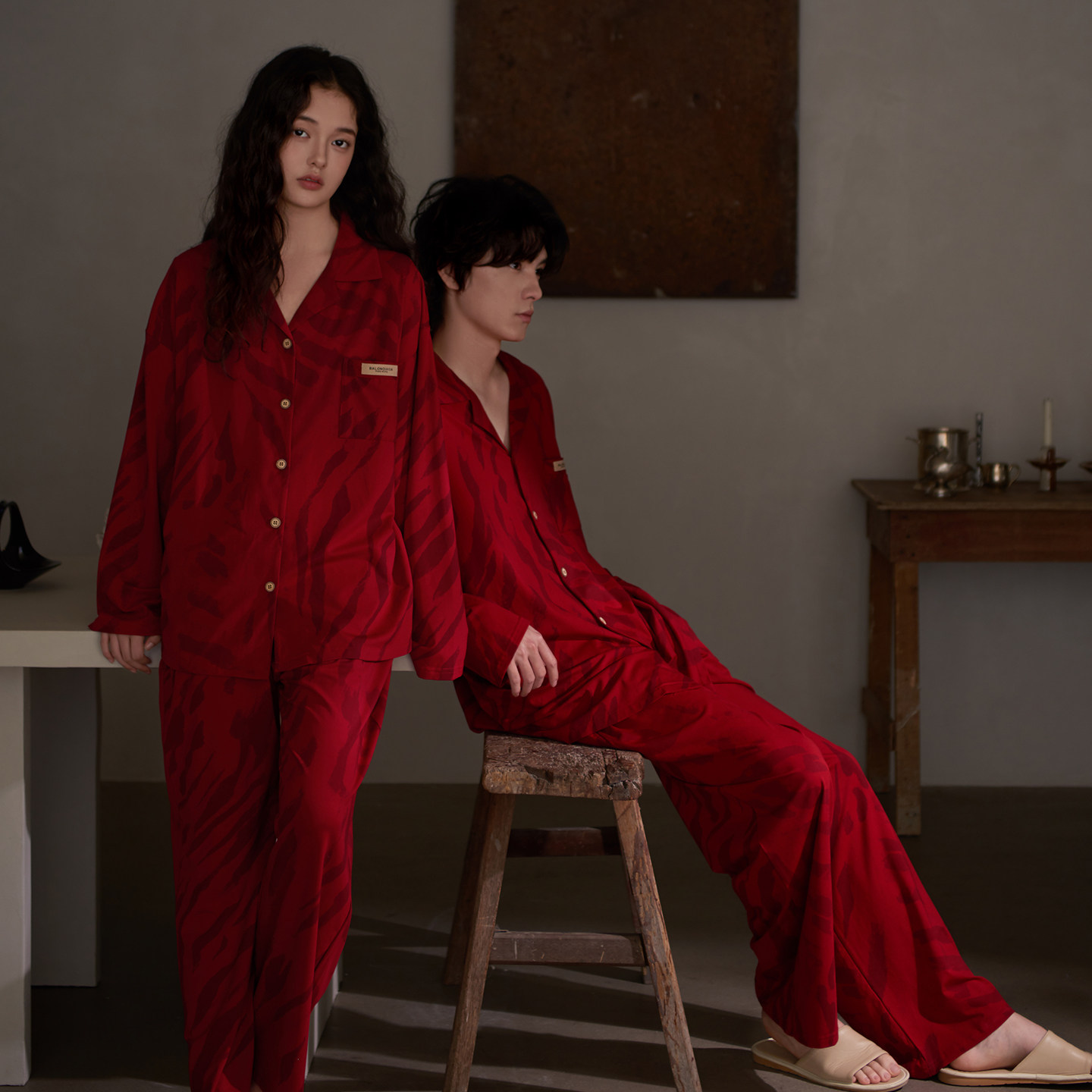 思莉太太情侣红色睡衣女款本命年高级感结婚新婚套装男婚庆家居服