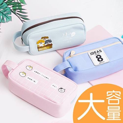 可爱学生帆布新款大容量笔袋