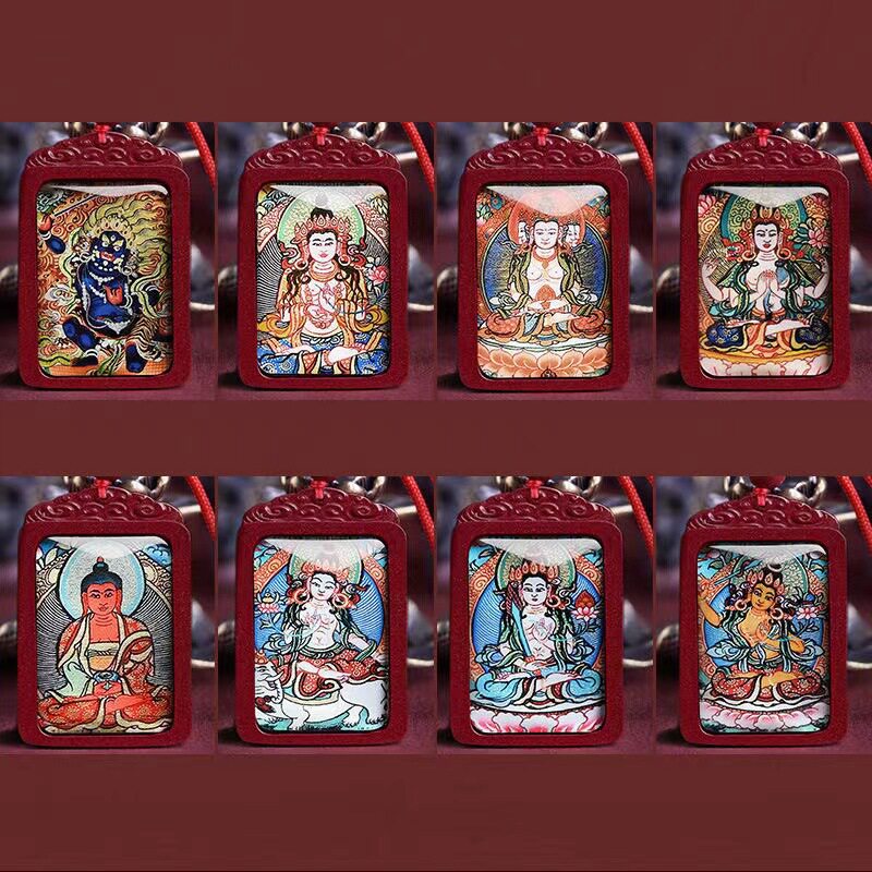 八大守护神唐卡吊坠十二生肖项链