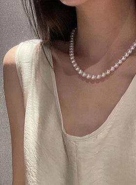 珍珠项链串珠锁骨链女配饰颈链