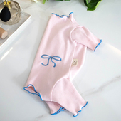 春秋款 女泰迪比熊宠物狗狗衣服小型犬幼犬纯棉四脚衣包肚子衣内搭