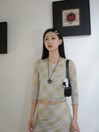 千禧风套装辣妹网纱上衣半身裙