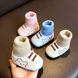 春秋冬季婴儿0-1岁3-6-12个月8布鞋男女宝宝防滑学步鞋加厚加绒