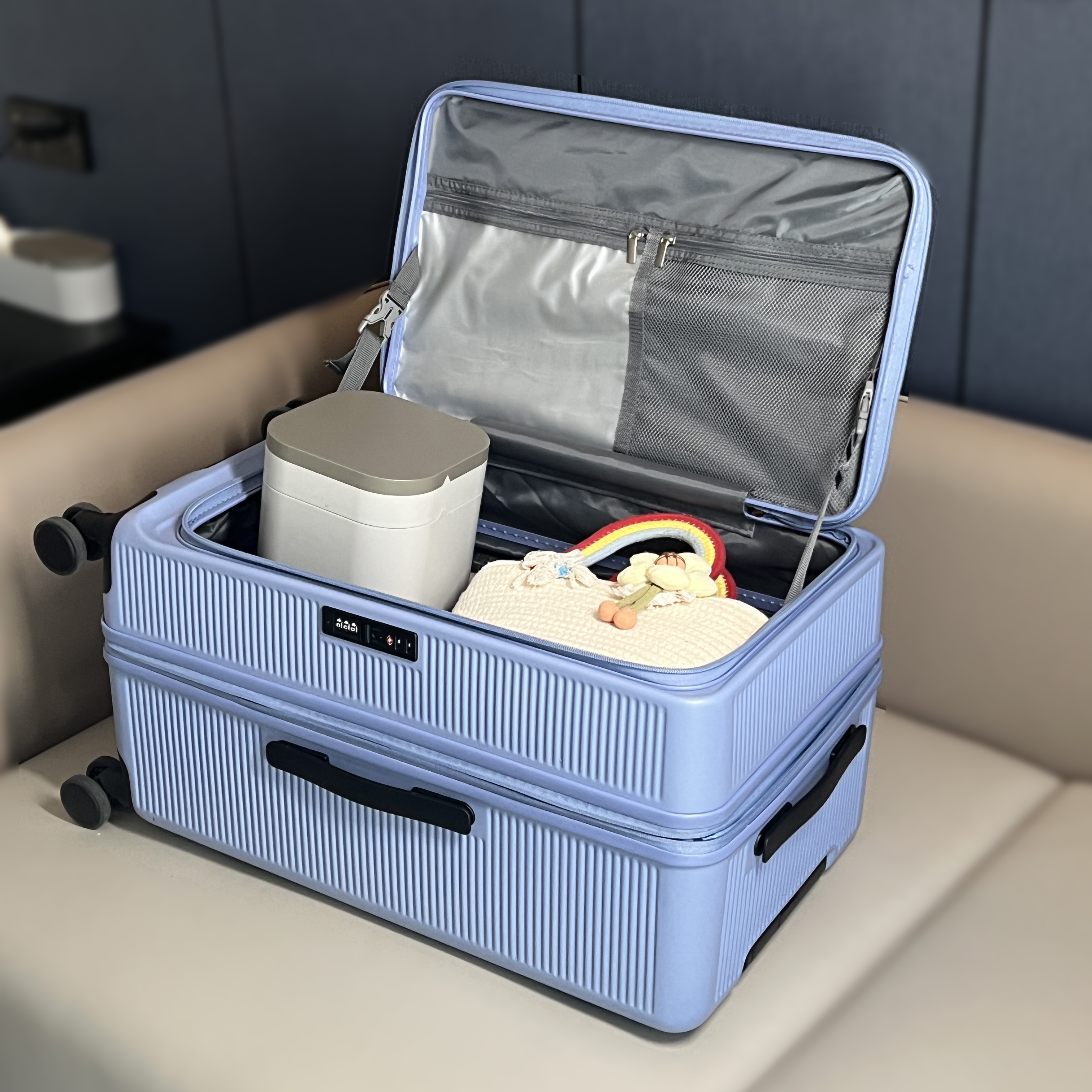 出口日本侧开口行李箱大容量24寸旅行箱男女PC拉杆箱可扩展加厚36