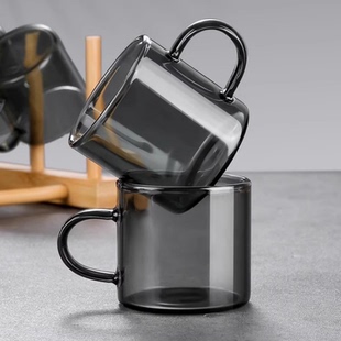 新款高档小把杯灰色高硼硅玻璃茶杯子茶碗品茗杯喝茶功夫茶具饮茶