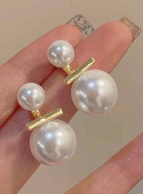 一款两戴耳饰法式复古仿珍珠耳环防过敏耳坠高级感耳饰女