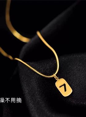 幸运数字7蛇骨项链女ins简约网红爆款锁骨链学生气质百搭劲链新款