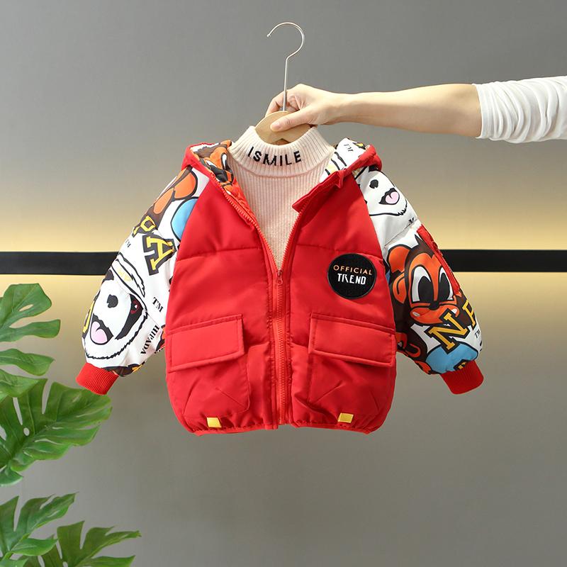 男童面包服冬季加厚棉服洋气宝宝冬装棉衣外套红色短款棉袄帅气潮
