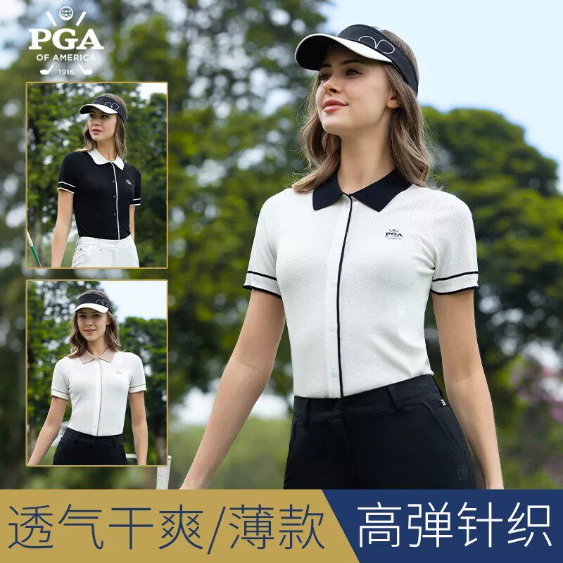 高尔夫女装夏短袖薄款针织衫裤子