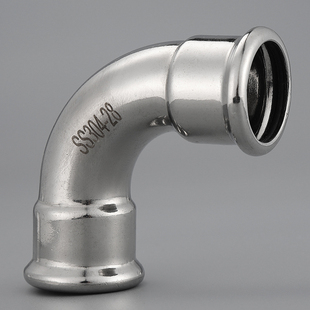 304不锈钢欧标单卡压弯头薄壁M型双卡压管件V型接头弯供水管头
