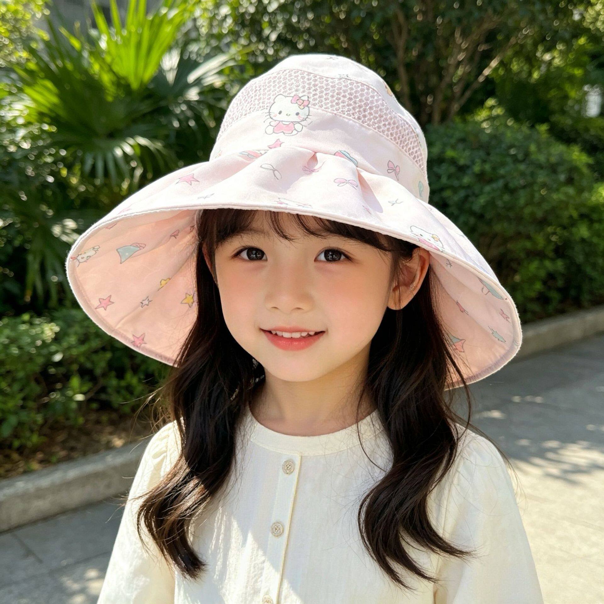 儿童可折叠防晒遮阳帽夏季大檐男