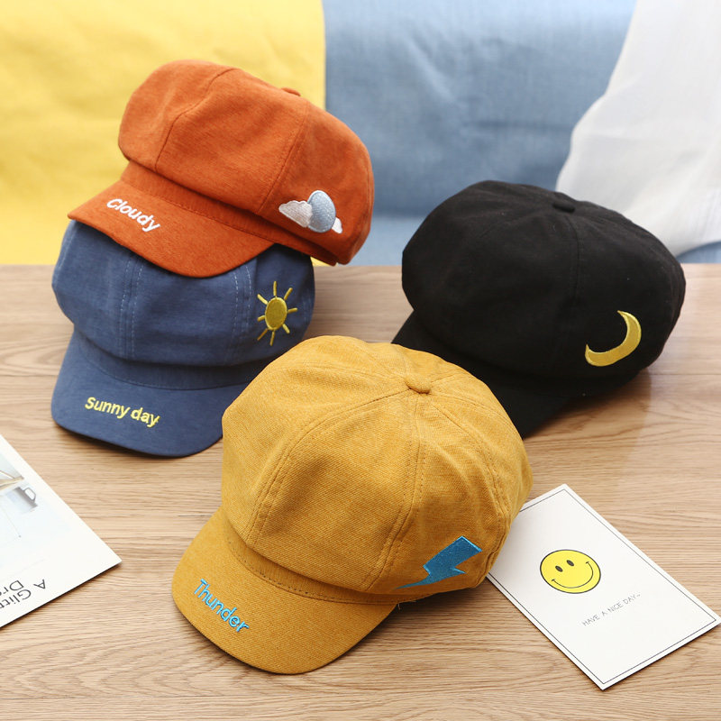 儿童贝雷帽男潮秋季女童遮阳帽男童八角帽韩版报童帽宝宝鸭舌帽子