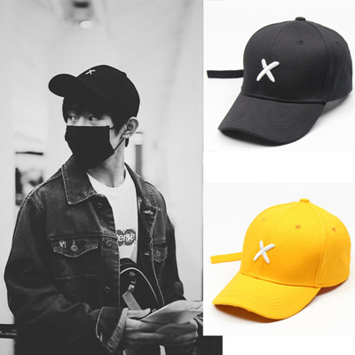 易烊千玺字母刺绣棒球帽机场同款