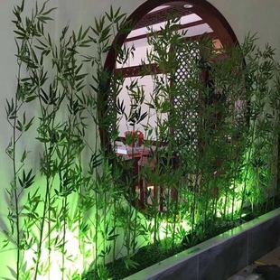饰 假竹子仿真竹子隔断屏风竹子植物加密塑料花景观竹细水竹阳台装