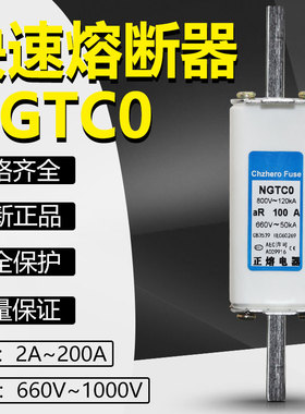正熔快速熔断器NGTC0-500V660V690V800V1000V/2A-160A快熔熔芯