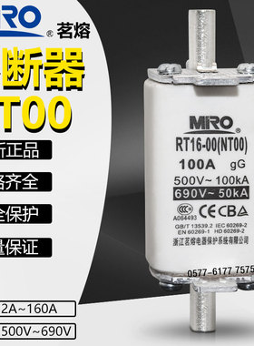 熔芯RT16-00 NT00 500V690V40A50A63A80A100A125A150A160A熔断器