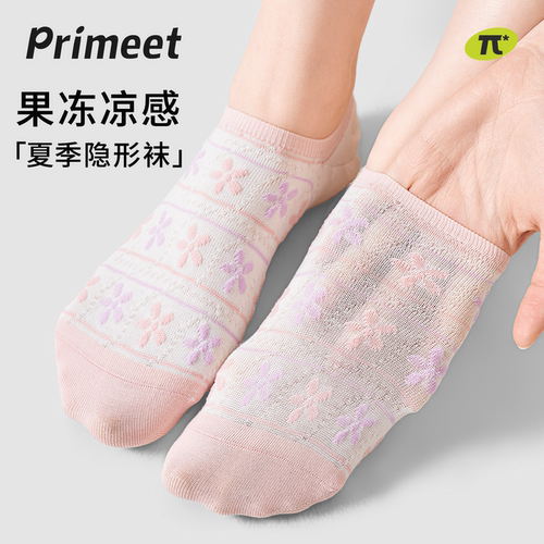 派米点子纱花卉网眼透气船袜女夏
