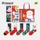 圣诞袜男女红色袜子秋冬圣诞节穿搭礼物可爱长袜礼盒装 情侣中筒袜