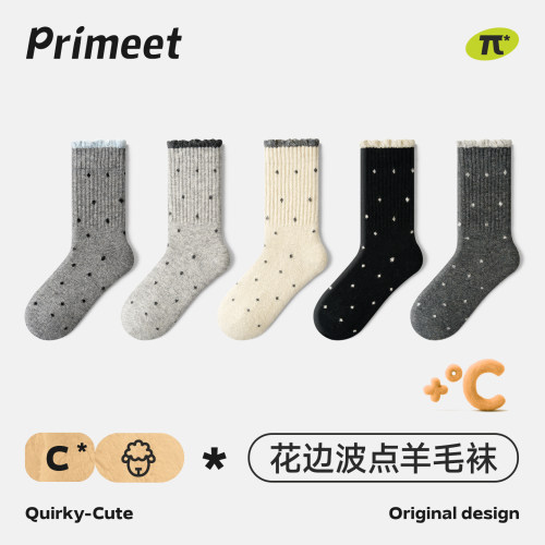 派米秋冬韩系中筒袜加厚保暖
