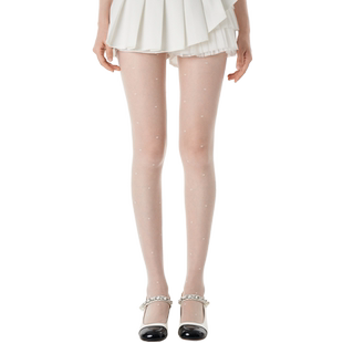 波点丝袜女春秋薄款白色防勾丝打底袜芭蕾连裤袜夏季黑丝光腿神器