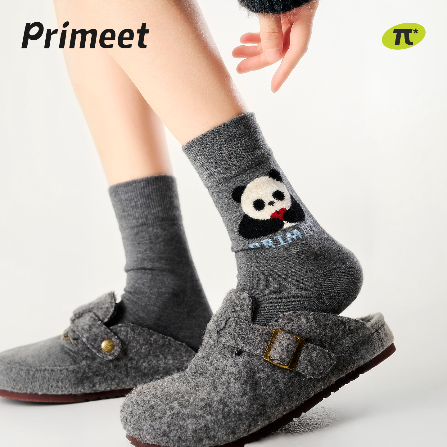 PRIMEET派米女士羊毛无骨中筒袜