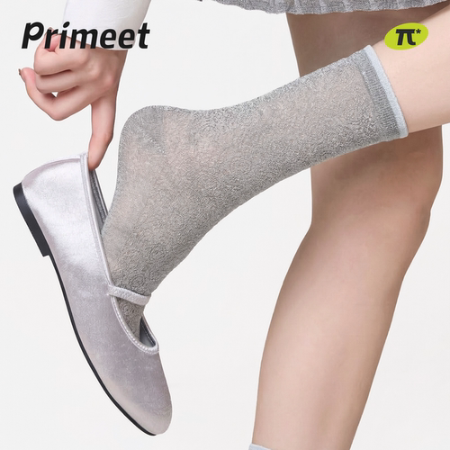 派米春夏芭蕾风网眼透气中筒袜女