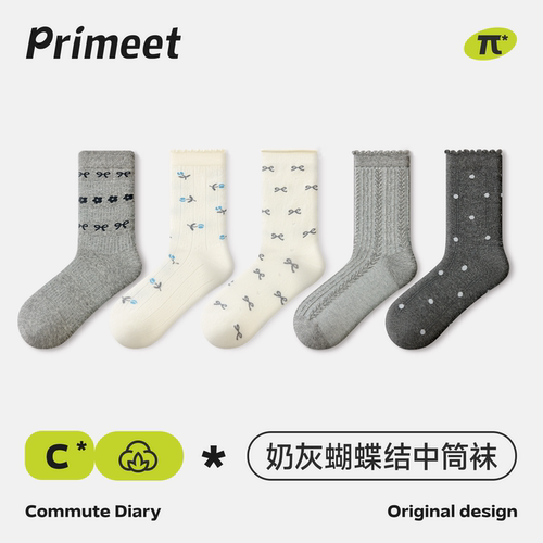 派米miu系蝴蝶结花边堆堆袜秋季