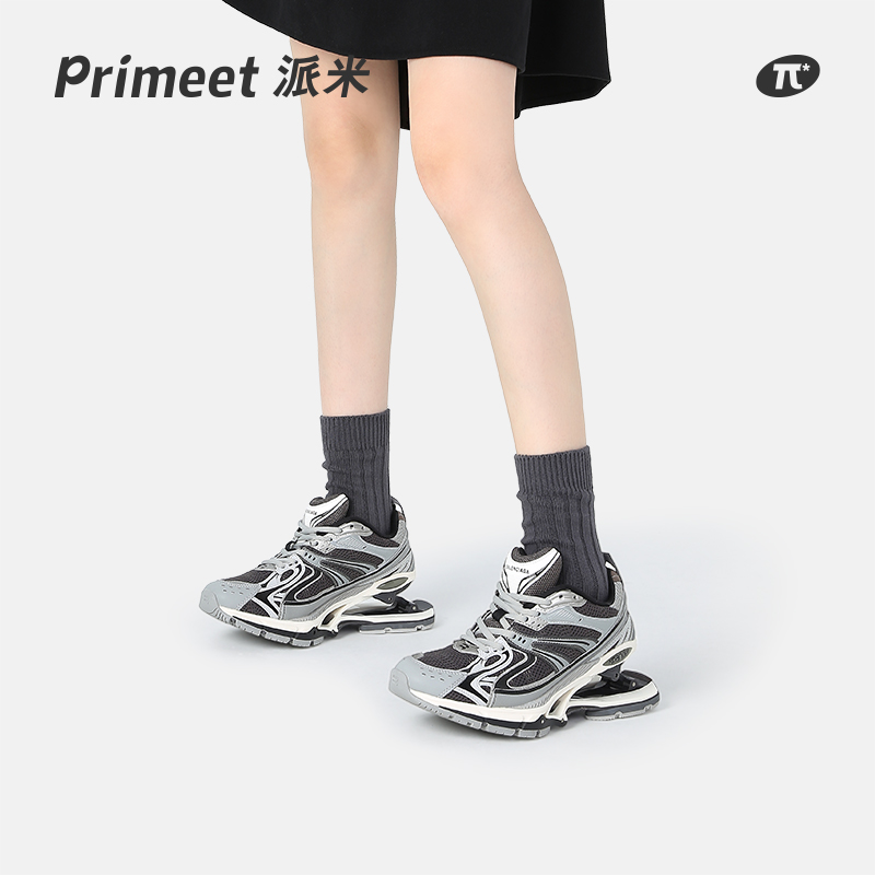 PRIMEET/派米情侣款粗线中筒袜
