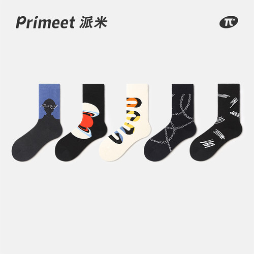 primeet派米潮流运动中筒袜