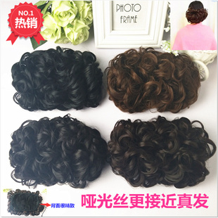 假发女拉花旗袍造型弹性发髻古装影楼拍照头花卷发包复古盘头包邮