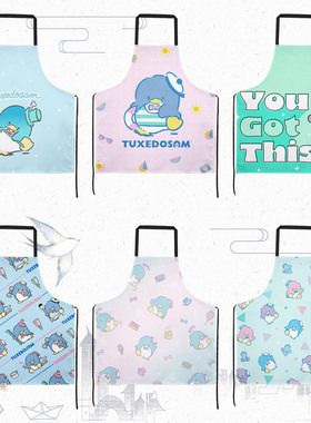 企鹅山姆 TuxedoSam 周边围裙家用厨房防水大人做饭防油污工作服