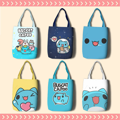 咖波貓貓蟲帆布购物袋手提单肩包