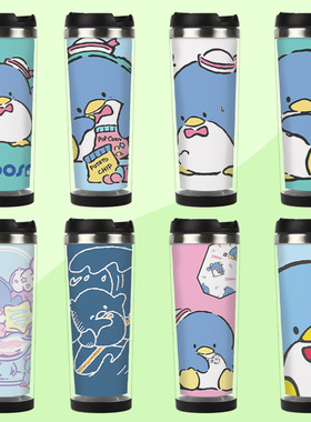 Tuxedosam 山姆企鹅 水杯随手杯可爱动漫不锈钢隔热杯热水壶杯子