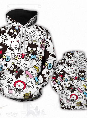BAD BADTZ-MARU 酷企鹅 XO仔连帽卫衣带帽上衣春秋休闲薄外套衣服