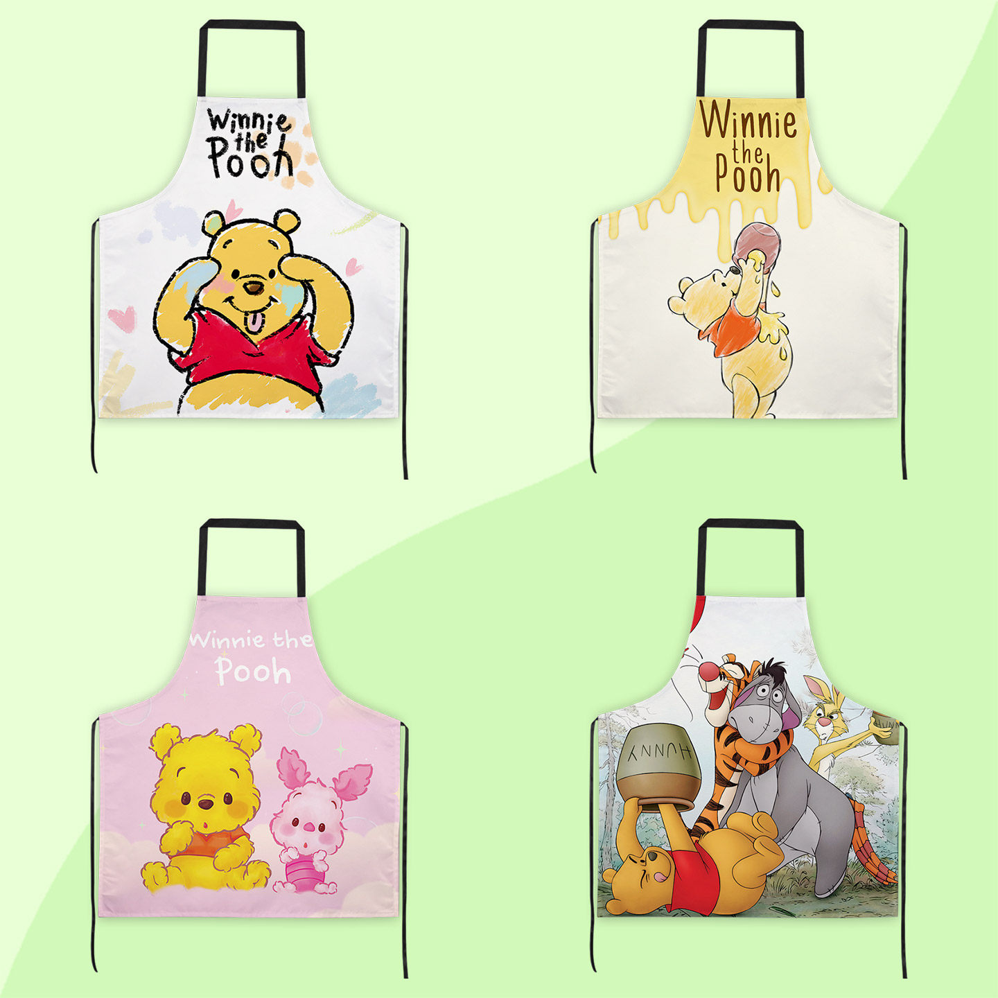 维尼熊围裙防水防油做饭工作服