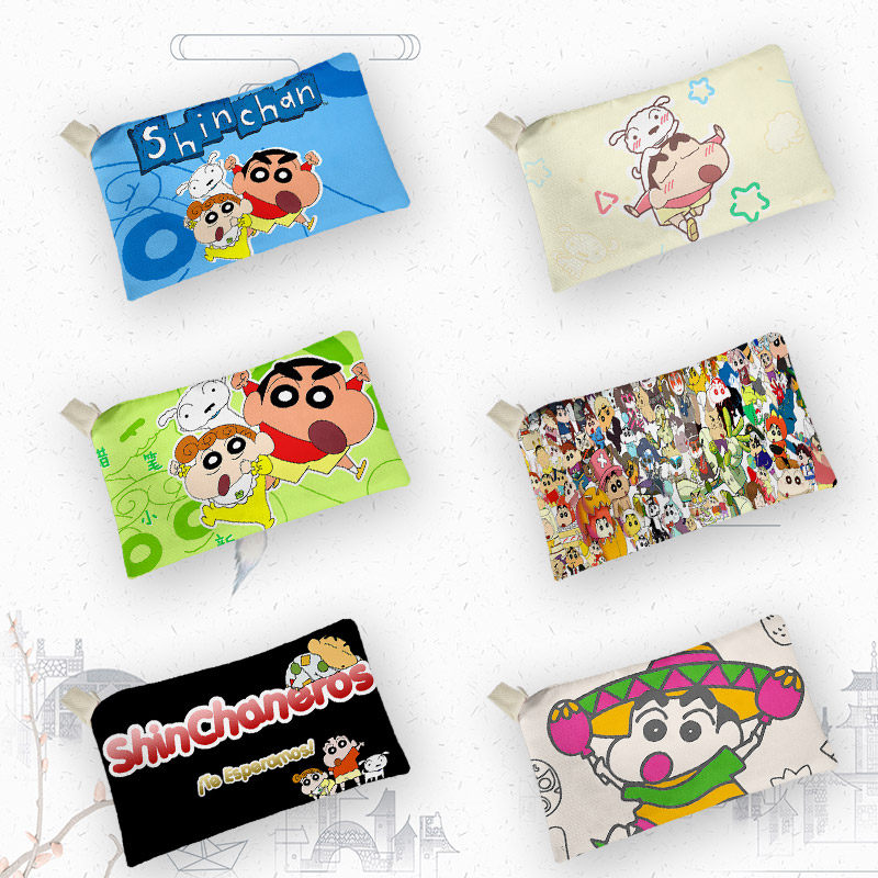 crayon shin chan 蜡笔小新 笔袋可爱动漫帆布文具袋铅笔盒化妆包
