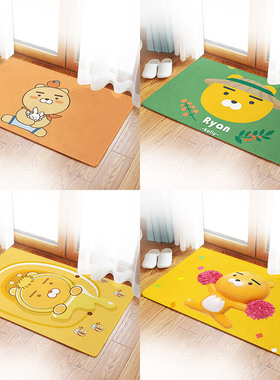 Ryan 韩国小熊 可可朋友地垫浴室卧室阳台短绒防滑垫汽车脚垫莱恩