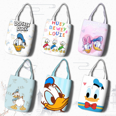 Donald Duck 唐老鸭 购物袋卡通印花包包帆布单肩包手提拎包