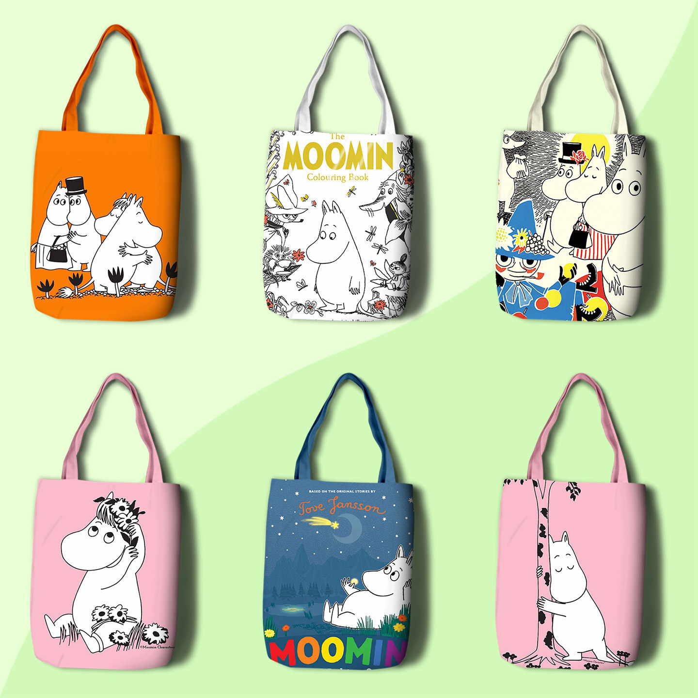 moomin 小肥肥一族 购物袋卡通周边印花帆布单肩包手提拎包 姆米