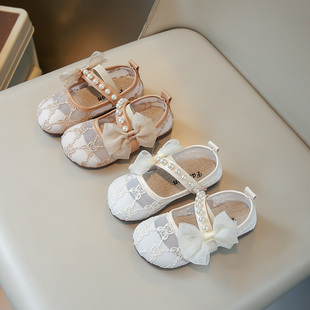 女童透气单鞋2026夏季新款网面凉鞋小女孩公主鞋软底豆豆鞋汉服鞋