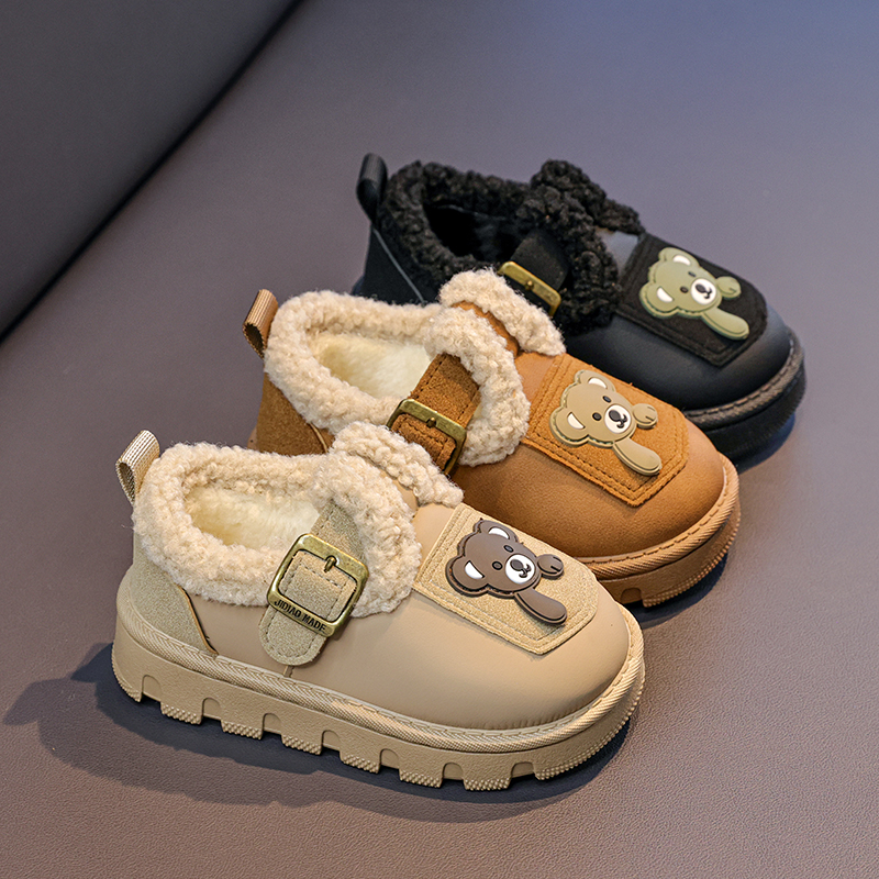 儿童加绒勃肯棉鞋2025冬季新款男女童卡通雪地棉靴防滑防冻保暖鞋