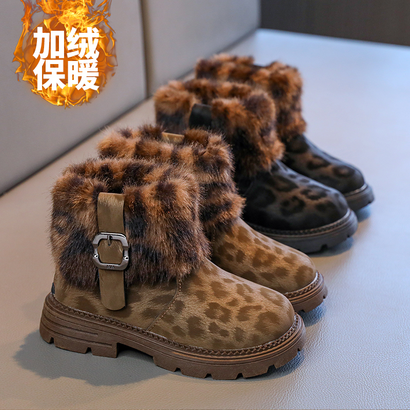 女童棉靴毛毛短靴防滑保暖马丁靴
